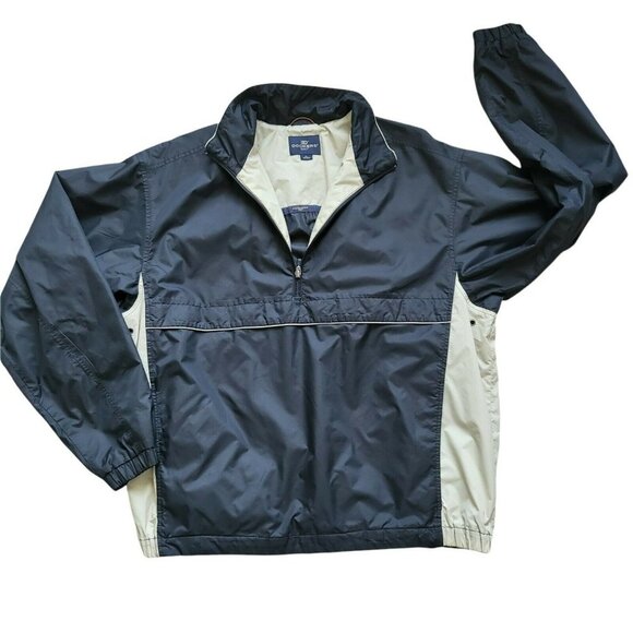 Dockers Golf Mens Blue Long Sleeve Collared 1/4 Zip Windbreaker Jacket Large - Picture 1 of 11